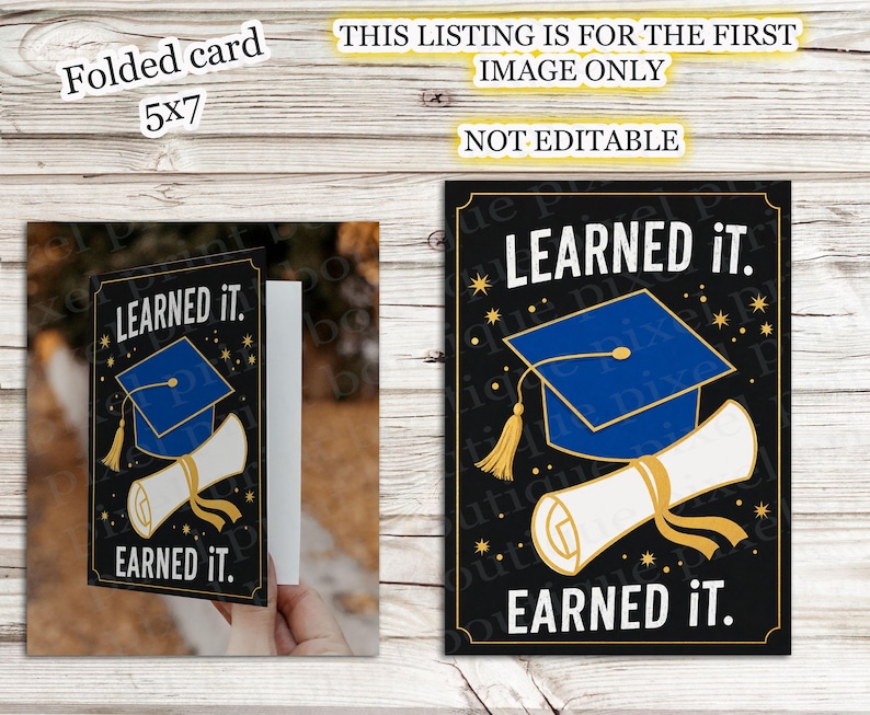 INSTANT DOWNLOAD Printable 5x7 Foldable Graduation Card Congratulations ...
