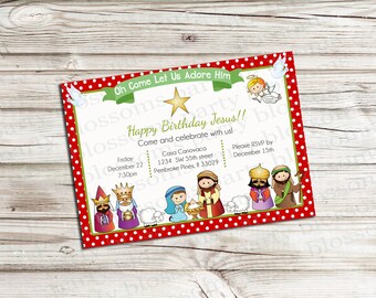 CUSTOMIZED for you Digital File Not Editable Nativity Christmas Novena Invitation Christian, Religious, Christs Birth Happy Birthday Jesus