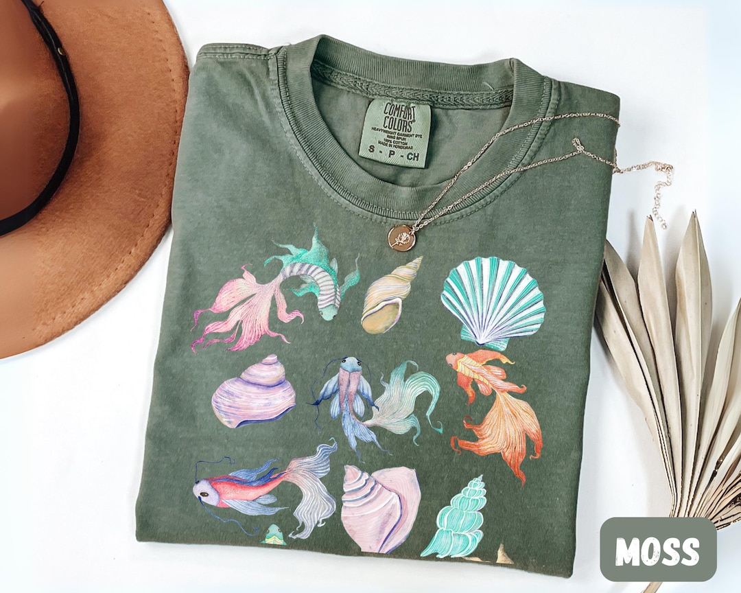 Shell Style Shirt Comfort Colors Sea Shell Shirt, Beach Shirt, Summer Shirt, Aesthetic ...