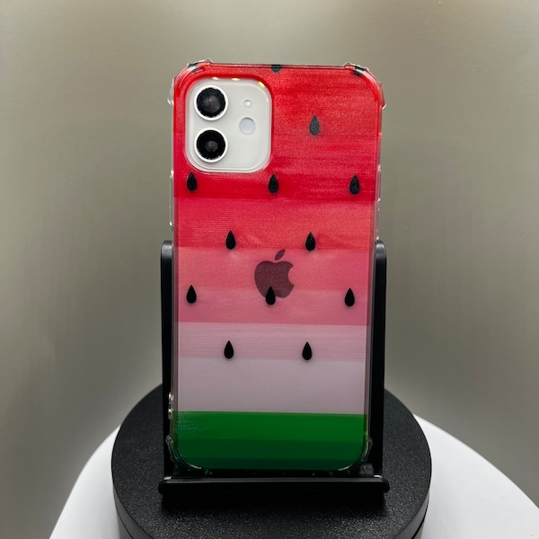 Transparent Juicy Watermelon Print Shockproof Case for iPhone 11 12 13 14 15 Pro Max Mini Plus 6 7 8 XR X Xs Max Plus