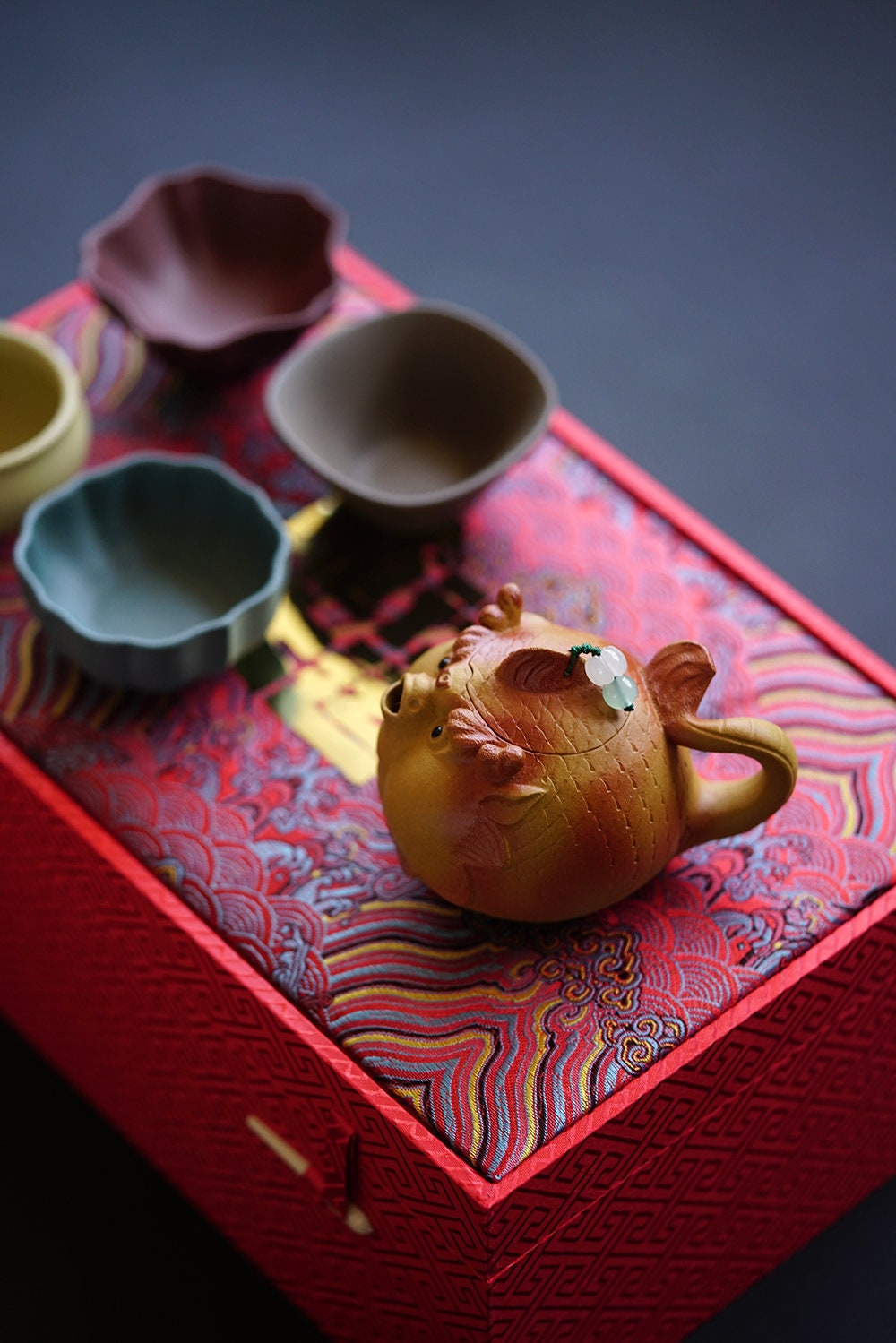5pcs of One Set Chinese Yixing Tea Pot Duan Clay Teapot Longxing Zisha ...