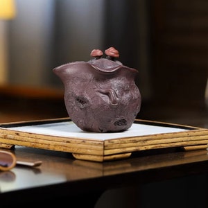 260ml chinese Yixing Purple clay Handmade KuaiKeBei Zisha GaiWan tea cup Gongfu tureen