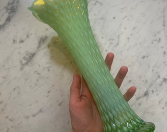 Tall Green Glass Vase