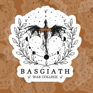 Basgiath War College Sticker | Fourth Wing Sticker | Iron Flame Sticker | Kindle Sticker | Book Sticker | Laptop Decal