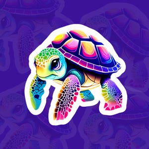 90s Nostalgia Turtle Sticker: Waterproof Vinyl Decal