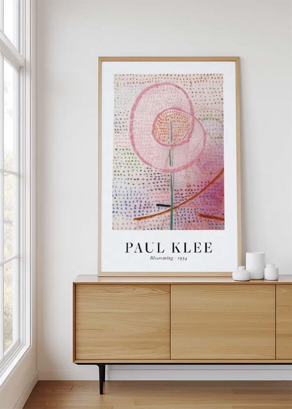 キャンバス油絵 専用 開花 パウルクレー風 飽きのこない抽象画 大きめ