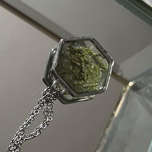 Dainty Resin Necklace: Real Moss & Dried Flowers - Nature Jewelry