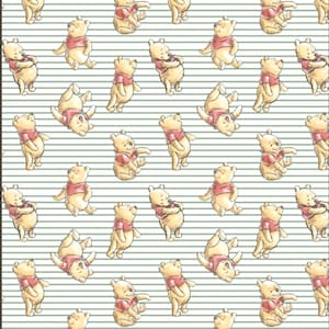 Disney Winnie the Pooh on Blue Stripes /Springs Creative /100% cotton fabric/BTY /BTHY/ Cut continuous