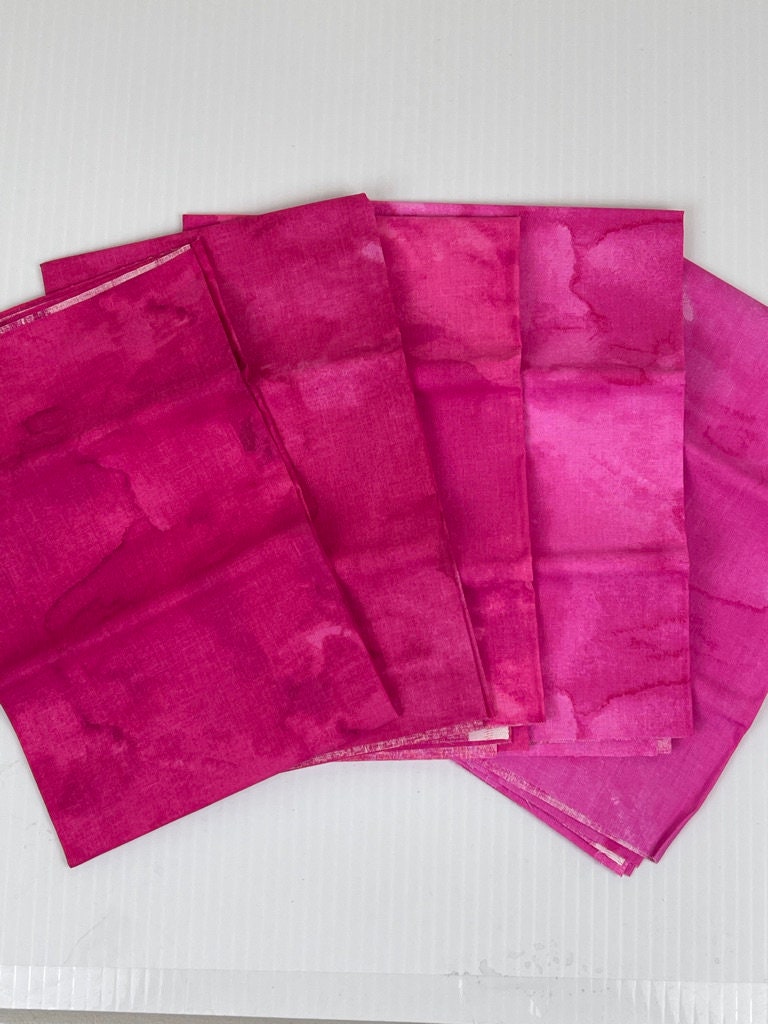 Pink Texture Cotton Fabric Quarter Bundle5 Fat Quarters Etsy