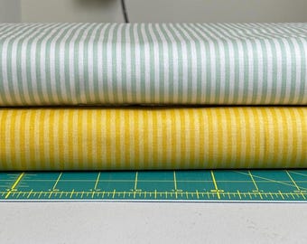 Golden Sage Stripe Fabric Riley Blake Quilting Cotton Farmhouse Primitive Green Cream Sewing Fabric