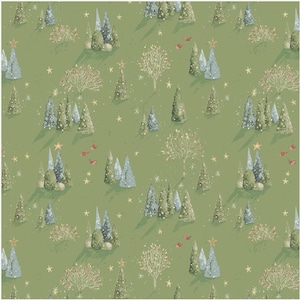 MAGICAL WINTERLAND /TREES /Clover /Lisa Audit /Riley Blake Designs/C14941-Clover /cut continuous