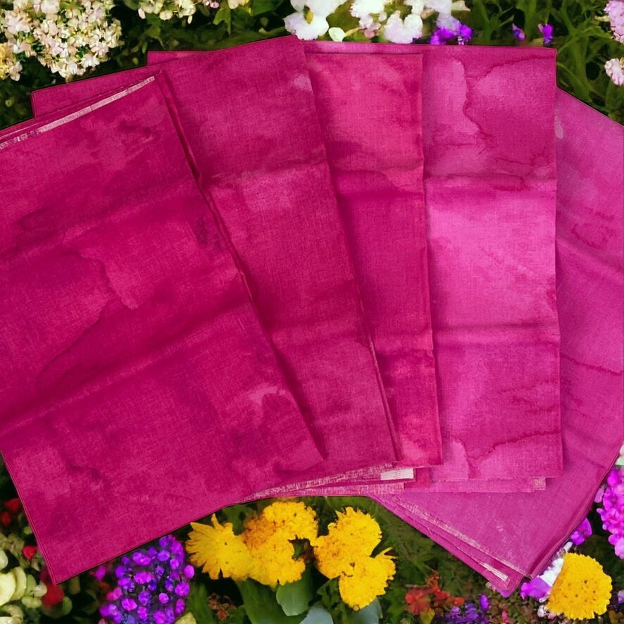 Pink Texture Cotton Fabric Quarter Bundle5 Fat Quarters Etsy