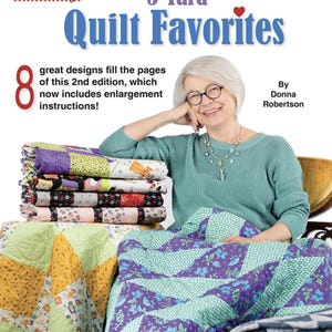 Fabric Cafe 3-Yard Quilt Favorites /Donna Robertson /Quilt Pattern Book / 8 patterns