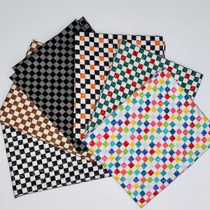 Mixed Colors Gingham Fat Quarter Bundle | Check Please by Riley Blake Designs | 6 FQs Quilting Cotton | Stash Builder Fabric Pack