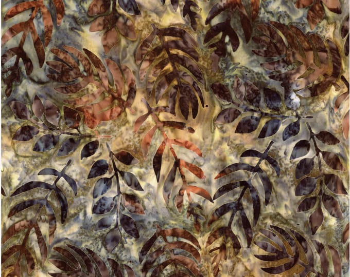 Reflection Pattern Design Textiles Floral Reflections: Mocha Chestnut Batik Quilting Cotton Fabric by the ...