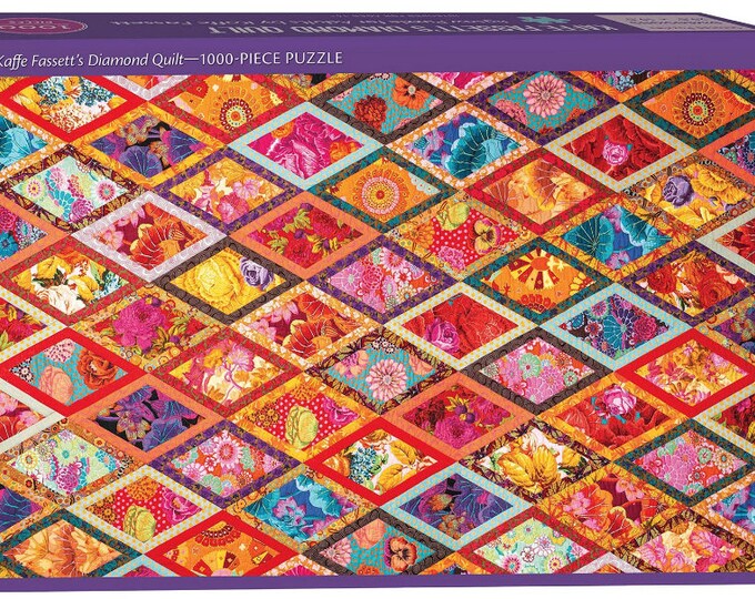 Kaffe Fassett Diamond Quilt Jigsaw Puzzle - 1000 Piece Adult Puzzle With Colorful Quilt Design