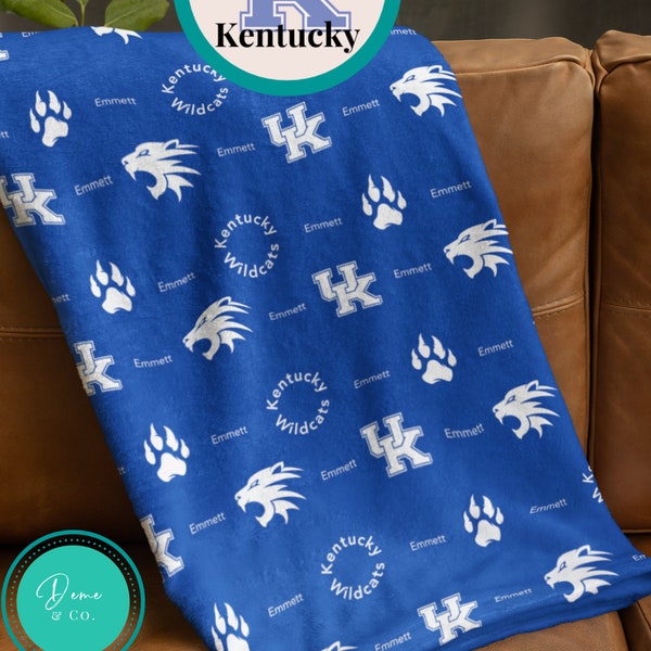 Custom Name University of Kentucky Blanket-Wildcat Stadium Throw-