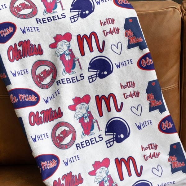 Custom Name Blanket-Ole Miss Blanket-Rebels-Ole Miss Rebels Blanket-Personalized Stadium Outdoor Blanket-Gift for Him or Her