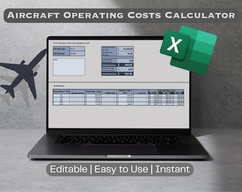 Aircraft Ownership Cost Calculator | Annual Operating Expense Excel Spreadsheet