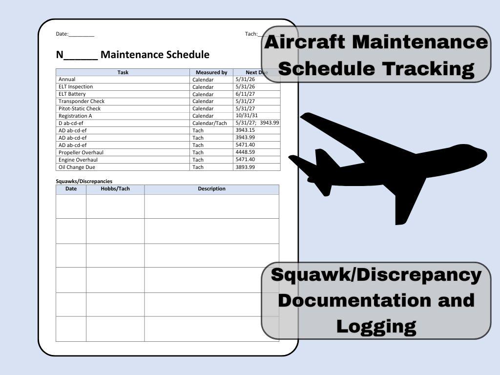 Example Flight Maintenance Report Handwritten Printable Aircraft Maintenance Logbook: Aviation Tracker (PDF) - Etsy