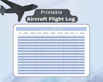 Printable Aircraft Flight Log | Aviation Recordkeeping (PDF)