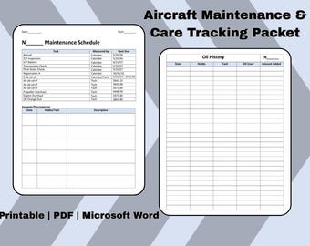 Printable Aircraft Maintenance Logbook: Aviation Tracker (PDF)