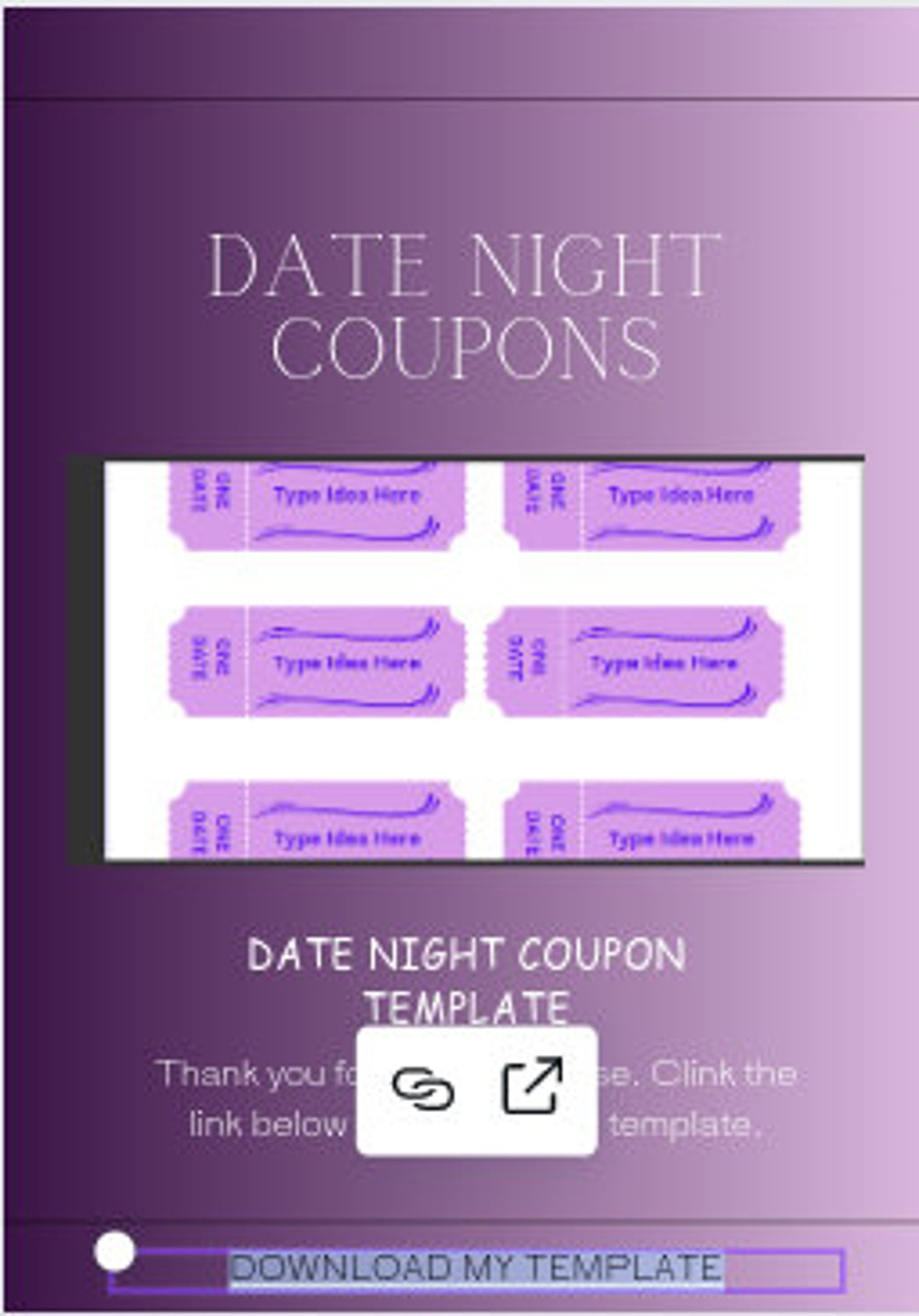 Printable Date Night Coupon Template - Etsy
