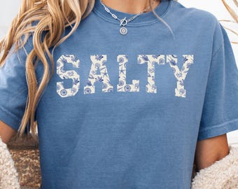 Salty Shirt Comfort Colors Seashells T-shirt Beach Shirt Vacation Tee Beachy Shirt Cute Summer Tee Trendy Saltwater Shirt Oversized Shirt