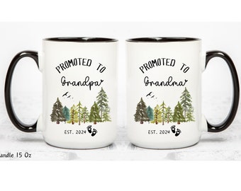 New Grandparents Mugs Set Personalized Grandma and Grandpa Mug Pregnancy Announcement Gift Idea  for Grandpa & Grandma Baby Announcement Mug
