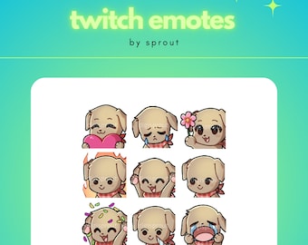 Schattige puppyhond Emotes / Twitch & Discord