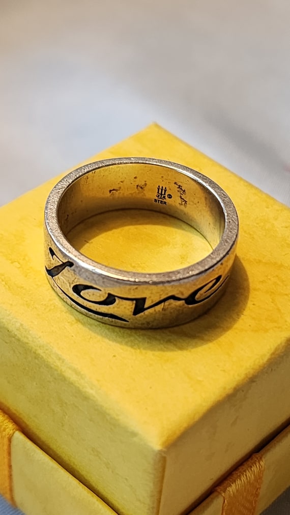Retired James Avery "Love" Engraved Ring Silver