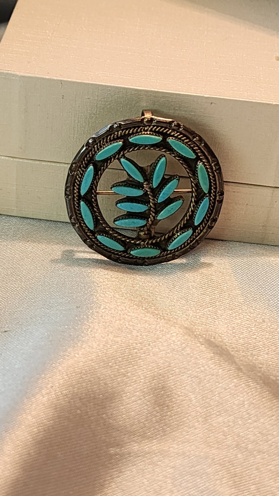 Vinatge Sterling silver and Turquoise Pendant/Broo