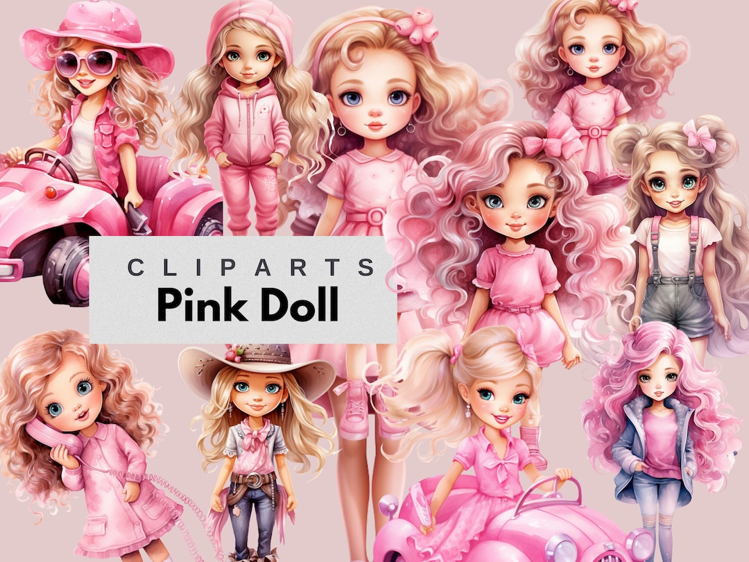 Pink Girl Clipart Doll Clipart Png Fashion Dolls Clipart Etsy
