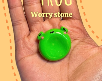 Frog Worry Stone | Stress Relief | Fidget | Cute | Pocket toy | Pocket Stone