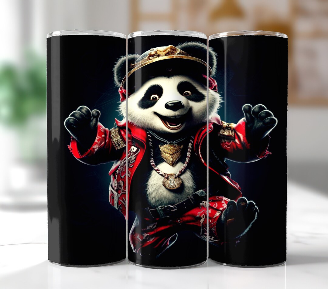 Panda 20 Oz Skinny Tumbler Sublimation Design Digital Download - Etsy