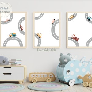 Color Car Print, Nursery wall art prints, Transport Car nursery decor, Nursery prints,Boy nursery decor, Brown Cars & Roads,DOWNLOAD DIGITAL