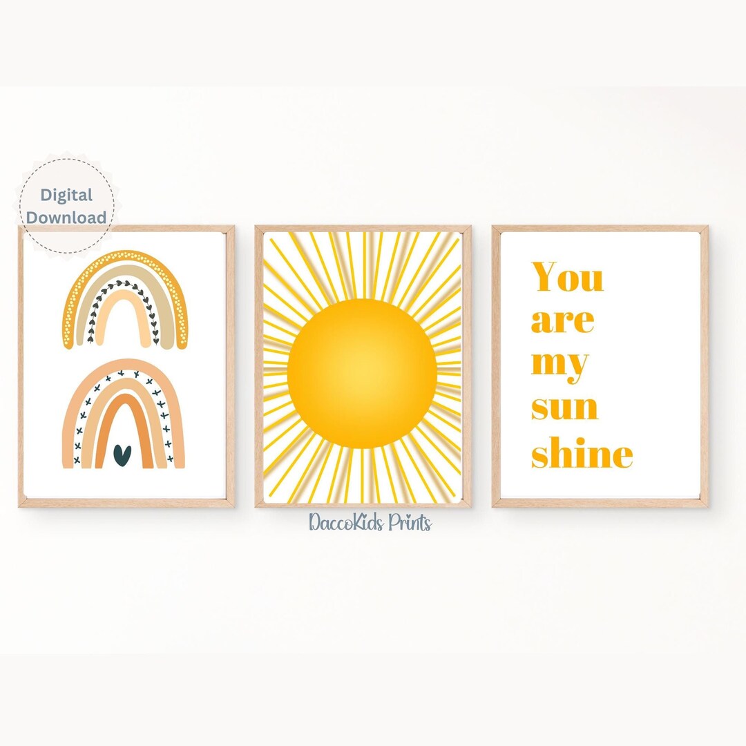 You Are My Sunshine Nursery Wall Art Print, Kids Room Nursery Print ...