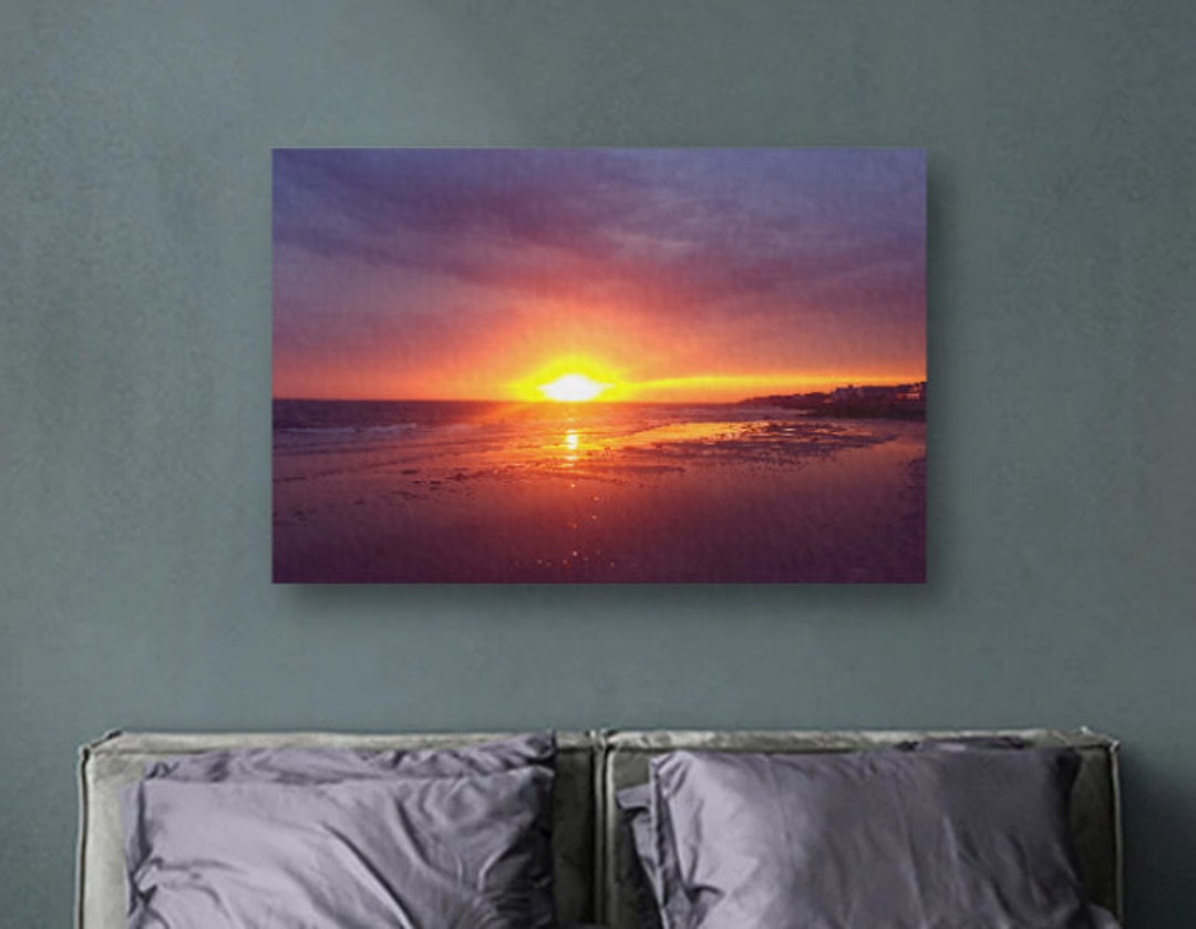 Golden Beach Sunset Canvas Print Wall Art - Etsy