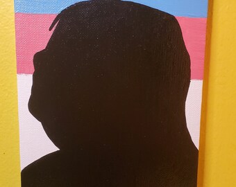 Pride Portrait | Personalized silhouette pride LGBTQ portrait 6x8