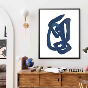 Abstract Blue Lines Art Print: Modern Home Decor (Digital Download)