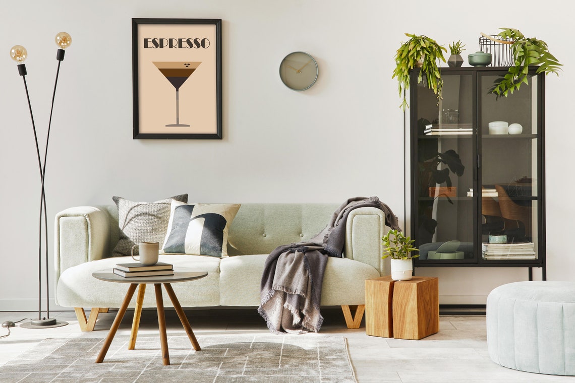 Espresso Martini Minimalistic Retro Cocktail Wall Art Poster Cute Bar ...