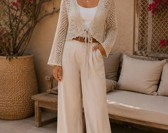 Golden Jacket Crochet Pattern Size M | Step-by-Step Video Tutorial + PDF in Spanish | Elegant Double-Breasted Jacket