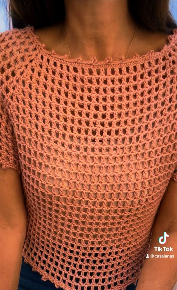Patrón para tejer la Blusa Terra a crochet (Video Tutorial en