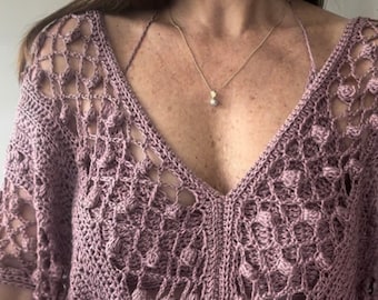 Crochet pattern for the lavender openwork blouse