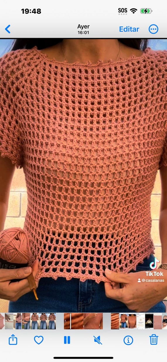 Patrón para tejer la Blusa Terra a crochet (Video Tutorial en