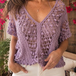 Patrón Blusa Calada a Crochet (EN ESPAÑOL) | Video Tutorial + PDF | Escote en V | Estilo Boho | Punto calado