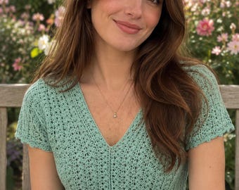 Video tutorial for crocheting the Star Blouse | PDF pattern + step-by-step video | Short-sleeved blouse with a V-neck