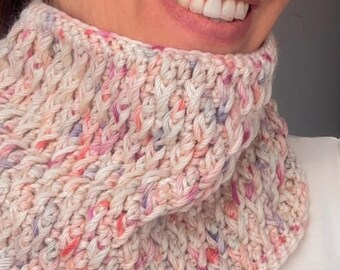 Honeycomb Neck Crochet Pattern in Spanish (video tutorial and PDF)