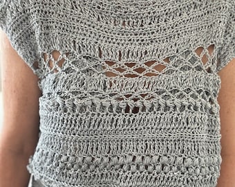 Patrón a crochet Blusa Tebas (video tutorial y pdf en español