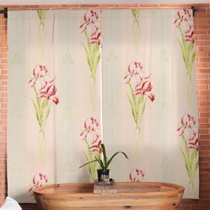 Elegant Botanical Window Curtains, Blush Pink Drapes, Pastel  Watercolor Curtain, Home Drapes, Home Essential, Housewarming Gift